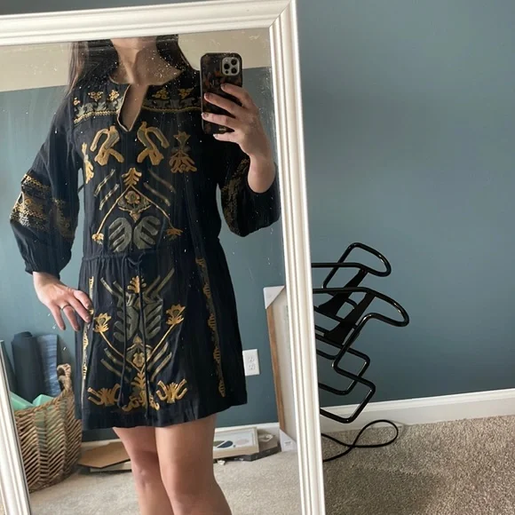 sachin and babi light blue dress Free People Country Roads Embroidered Mini Dress, Size Large – Vanessa Jane